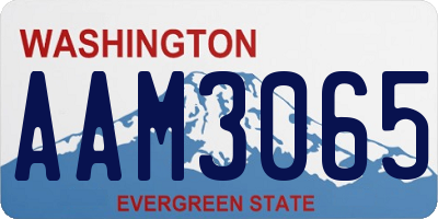 WA license plate AAM3065