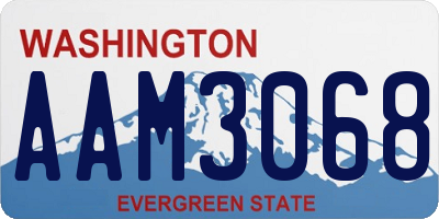 WA license plate AAM3068
