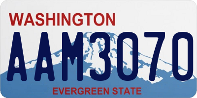 WA license plate AAM3070