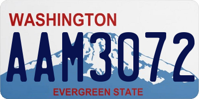 WA license plate AAM3072