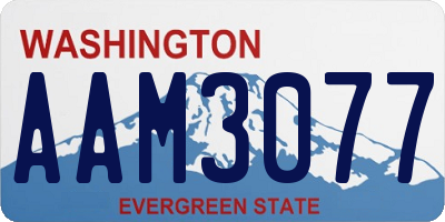 WA license plate AAM3077