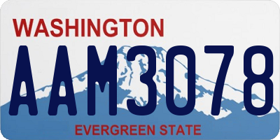 WA license plate AAM3078