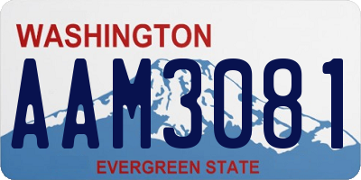 WA license plate AAM3081