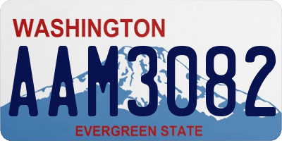 WA license plate AAM3082