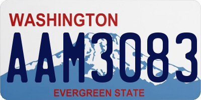 WA license plate AAM3083