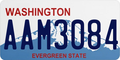 WA license plate AAM3084