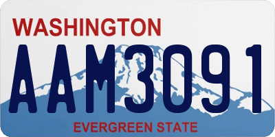 WA license plate AAM3091