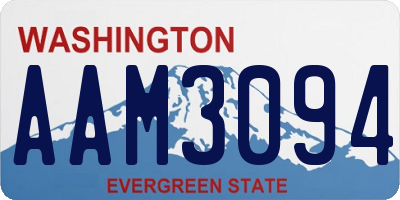 WA license plate AAM3094