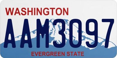 WA license plate AAM3097