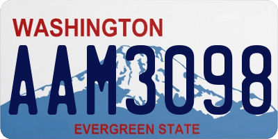WA license plate AAM3098