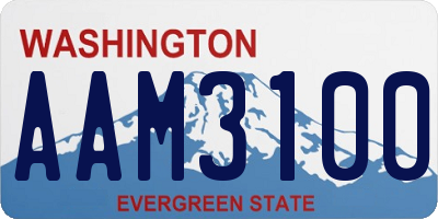 WA license plate AAM3100