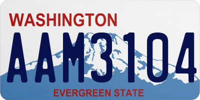 WA license plate AAM3104