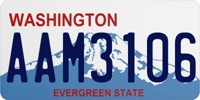 WA license plate AAM3106