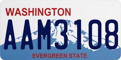 WA license plate AAM3108