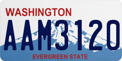 WA license plate AAM3120