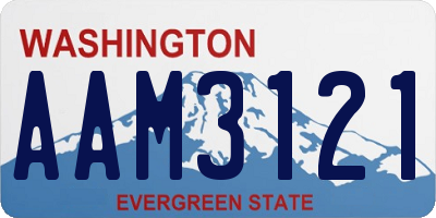 WA license plate AAM3121