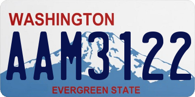 WA license plate AAM3122