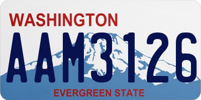 WA license plate AAM3126