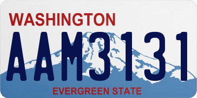 WA license plate AAM3131