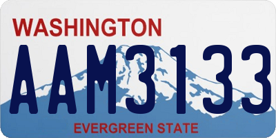 WA license plate AAM3133