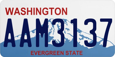 WA license plate AAM3137