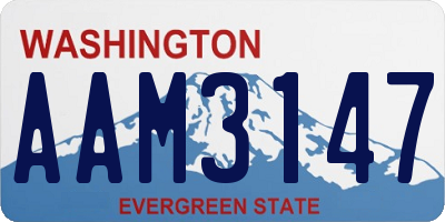 WA license plate AAM3147