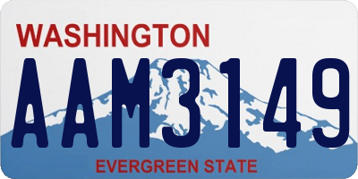 WA license plate AAM3149