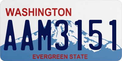 WA license plate AAM3151