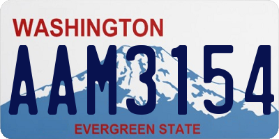 WA license plate AAM3154
