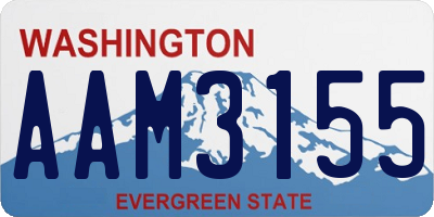 WA license plate AAM3155