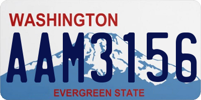 WA license plate AAM3156