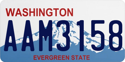 WA license plate AAM3158