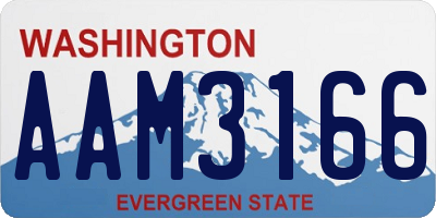 WA license plate AAM3166