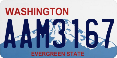 WA license plate AAM3167