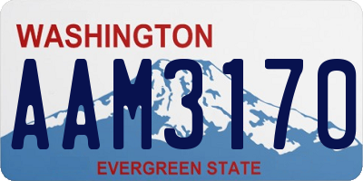 WA license plate AAM3170