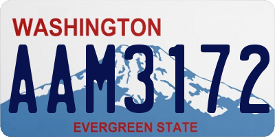 WA license plate AAM3172
