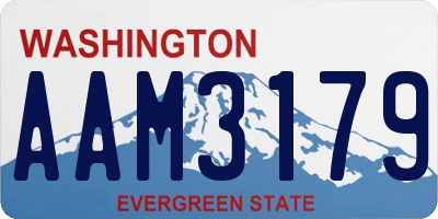 WA license plate AAM3179