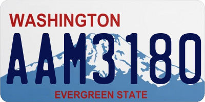 WA license plate AAM3180
