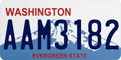 WA license plate AAM3182