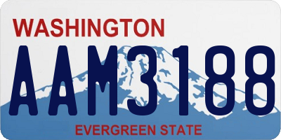 WA license plate AAM3188