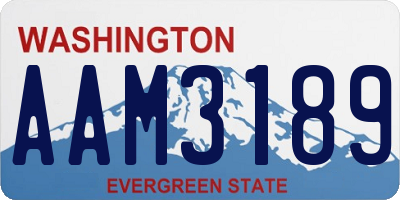 WA license plate AAM3189