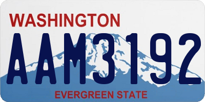 WA license plate AAM3192