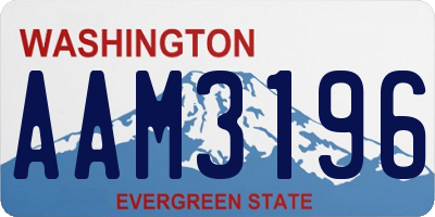 WA license plate AAM3196