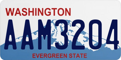 WA license plate AAM3204