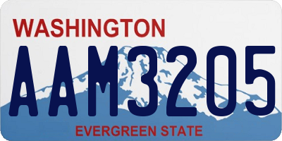 WA license plate AAM3205
