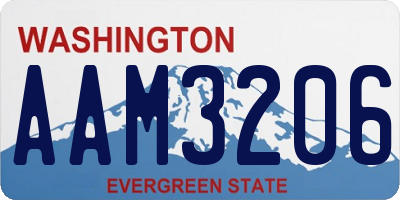 WA license plate AAM3206