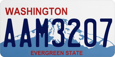 WA license plate AAM3207
