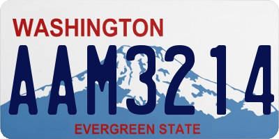 WA license plate AAM3214