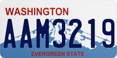 WA license plate AAM3219