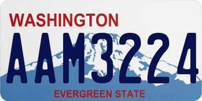 WA license plate AAM3224